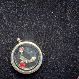 Floating Charm Locket Pendant with Red Heart & Candy Charms #13